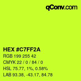 カラーコード: HEX #C7FF2A | qconv.com