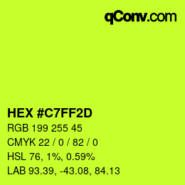 Color code: HEX #C7FF2D | qconv.com