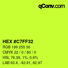 Color code: HEX #C7FF32 | qconv.com