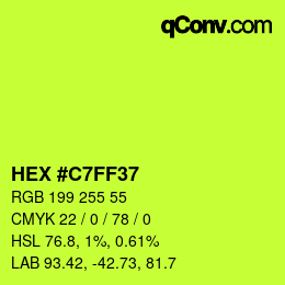 Color code: HEX #C7FF37 | qconv.com