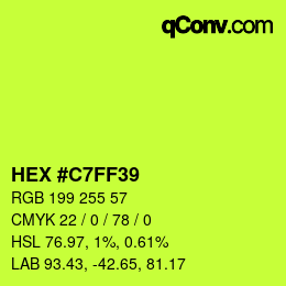 カラーコード: HEX #C7FF39 | qconv.com
