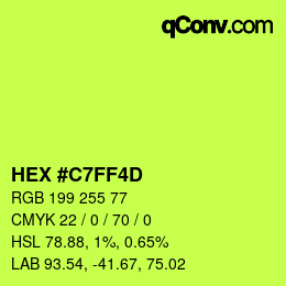 Color code: HEX #C7FF4D | qconv.com