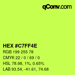 Color code: HEX #C7FF4E | qconv.com