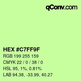 Color code: HEX #C7FF9F | qconv.com