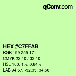 Color code: HEX #C7FFAB | qconv.com