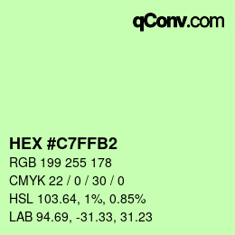 カラーコード: HEX #C7FFB2 | qconv.com