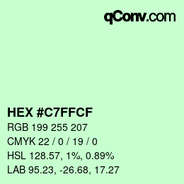 Color code: HEX #C7FFCF | qconv.com