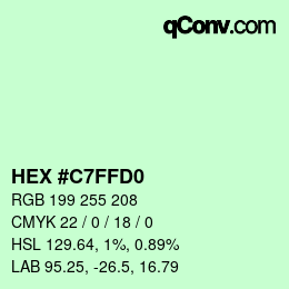 Color code: HEX #C7FFD0 | qconv.com