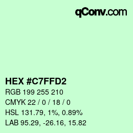 Color code: HEX #C7FFD2 | qconv.com