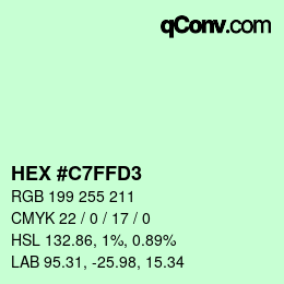 Color code: HEX #C7FFD3 | qconv.com