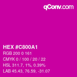 Color code: HEX #C800A1 | qconv.com