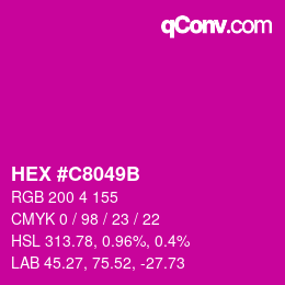 Color code: HEX #C8049B | qconv.com