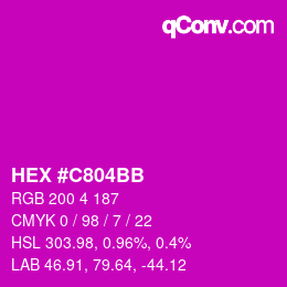 Color code: HEX #C804BB | qconv.com