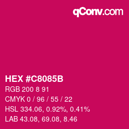 カラーコード: HEX #C8085B | qconv.com