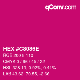 Color code: HEX #C8086E | qconv.com