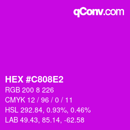 颜色代码: HEX #C808E2 | qconv.com