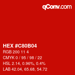 Color code: HEX #C80B04 | qconv.com