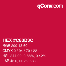カラーコード: HEX #C80D3C | qconv.com