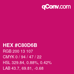 Color code: HEX #C80D6B | qconv.com