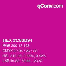 Color code: HEX #C80D94 | qconv.com