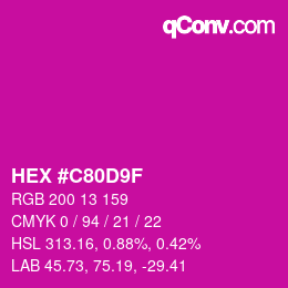 Color code: HEX #C80D9F | qconv.com