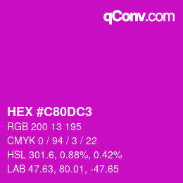 カラーコード: HEX #C80DC3 | qconv.com