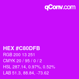 カラーコード: HEX #C80DFB | qconv.com