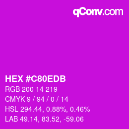 Color code: HEX #C80EDB | qconv.com