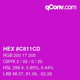 颜色代码: HEX #C811CD | qconv.com