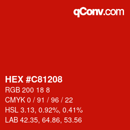 Color code: HEX #C81208 | qconv.com