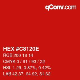 Color code: HEX #C8120E | qconv.com