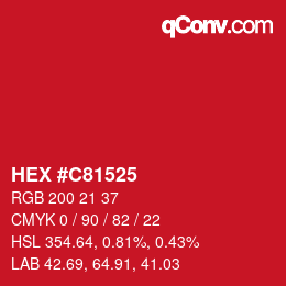 Color code: HEX #C81525 | qconv.com