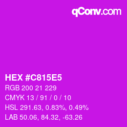 カラーコード: HEX #C815E5 | qconv.com