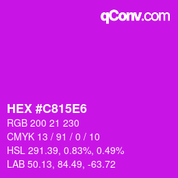颜色代码: HEX #C815E6 | qconv.com