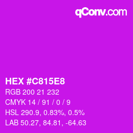 カラーコード: HEX #C815E8 | qconv.com