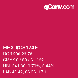 Color code: HEX #C8174E | qconv.com