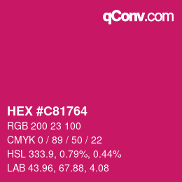 カラーコード: HEX #C81764 | qconv.com