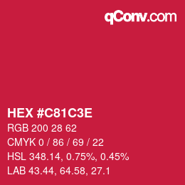 Color code: HEX #C81C3E | qconv.com