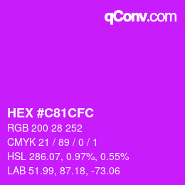 Color code: HEX #C81CFC | qconv.com