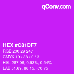 Color code: HEX #C81DF7 | qconv.com