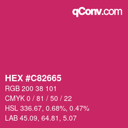 カラーコード: HEX #C82665 | qconv.com