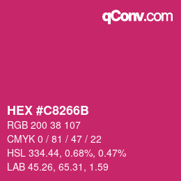 Color code: HEX #C8266B | qconv.com