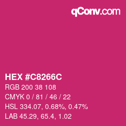 Color code: HEX #C8266C | qconv.com