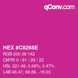 Color code: HEX #C8268E | qconv.com