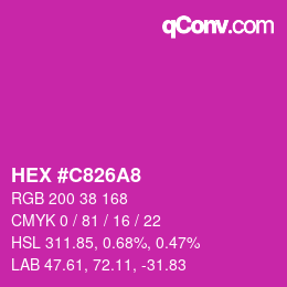 カラーコード: HEX #C826A8 | qconv.com