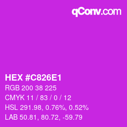 カラーコード: HEX #C826E1 | qconv.com