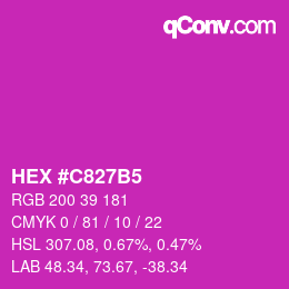 颜色代码: HEX #C827B5 | qconv.com