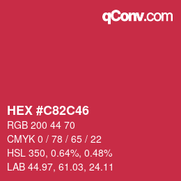 Color code: HEX #C82C46 | qconv.com