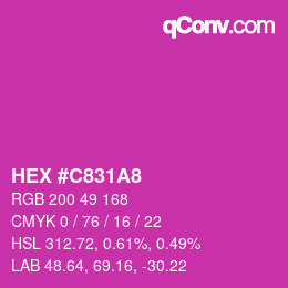 カラーコード: HEX #C831A8 | qconv.com