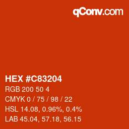 Color code: HEX #C83204 | qconv.com